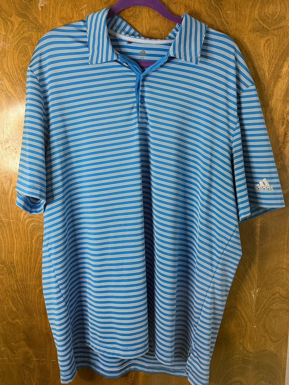 Adidas Men’s Blue Striped Polo Shirt Size XL